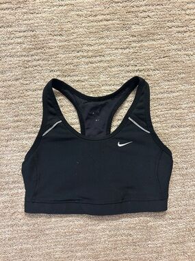 Nike Black Racerback Sports Bra with Reflective Accents